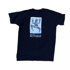 Vintage 90s ETNIKO Aztec T Shirt Men's LARGE Black Crew Neck Short Sleeve USA​​
